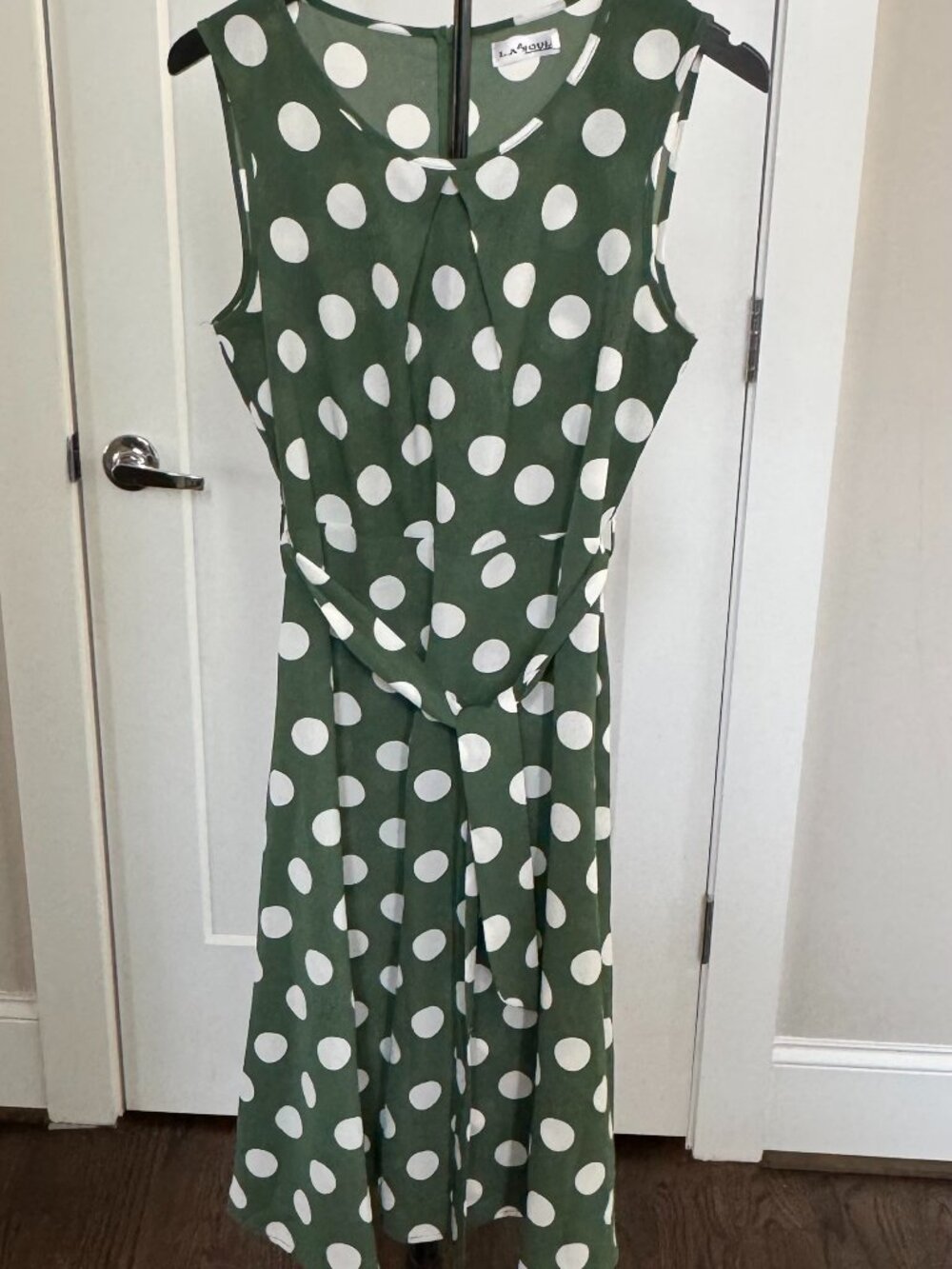 LA Soul Green And White Polka Dot Dress Size Large